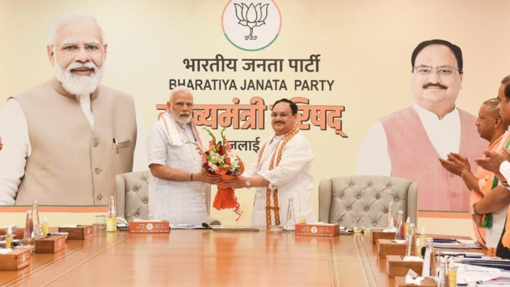 BJP Leadership Convenes at PM Modi’s Residence to Finalize Rajya Sabha Candidates