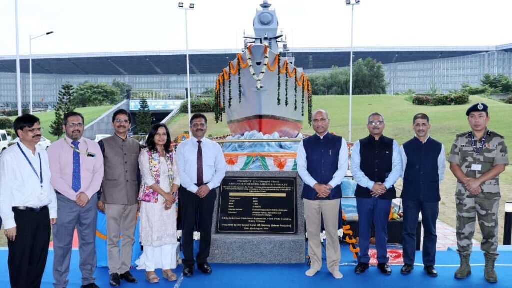 GRSE Unveils Project 17A Warship Scale Model at Kolkata Airport