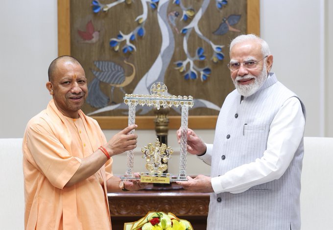 Uttar Pradesh Chief Minister Yogi Adityanath Meets Prime Minister Narendra Modi